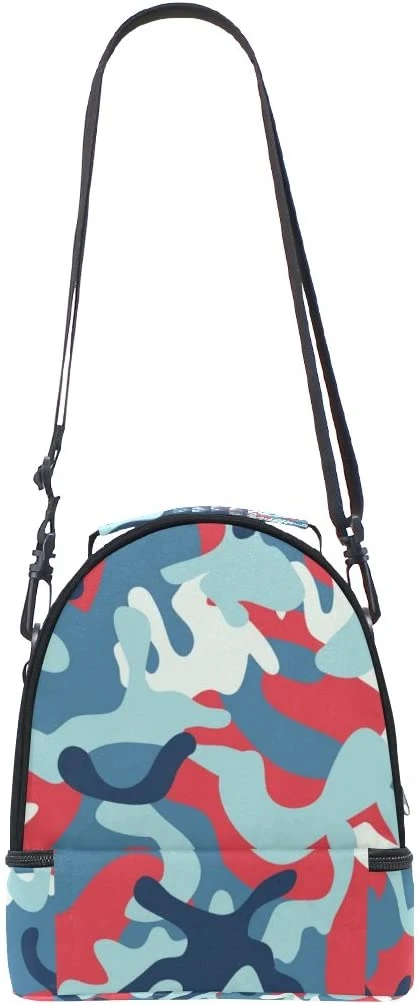 Camo Style Fashion Lunch Bag with Soft Handle Two Compartments