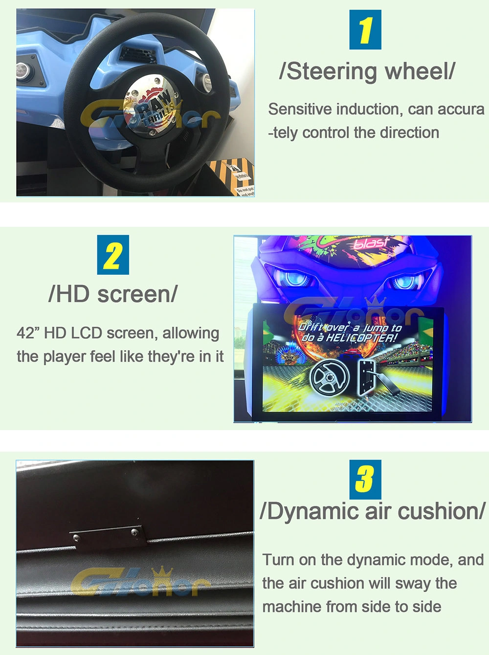 Dynamic Car Arcade Simulator Racing Car Game Machine Coin Operated Car Driving Game Machine Arcade Simulator Racing Game Machine for Game Center