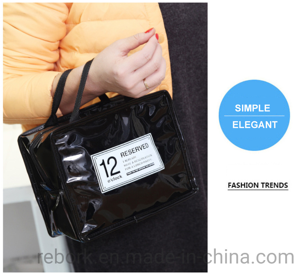 Fashion PU Leather Waterproof Insulation Bag Cooler Bag Aluminium Foil Customized Lunch Bag