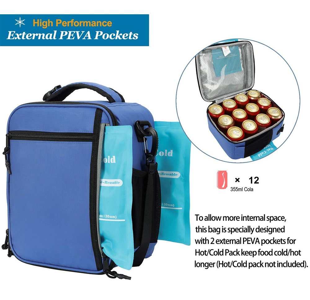 Lunch Bag Insulated Lunch Box Lunch Organizer Cooler Bag for School Work Women Zip Closure Travel Lunch Tote with Shoulder Strap