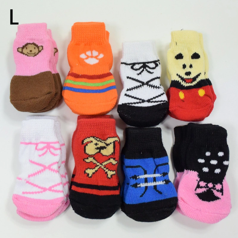 Pet Dog Autumn and Winter New Cotton Socks Wool Socks Paw Print Non-Slip Bottom