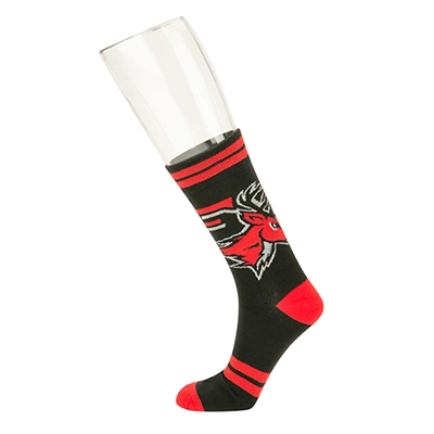Cheap Unisex Cotton Custom Sock Happy Design Black White Grey Adults Football Socks