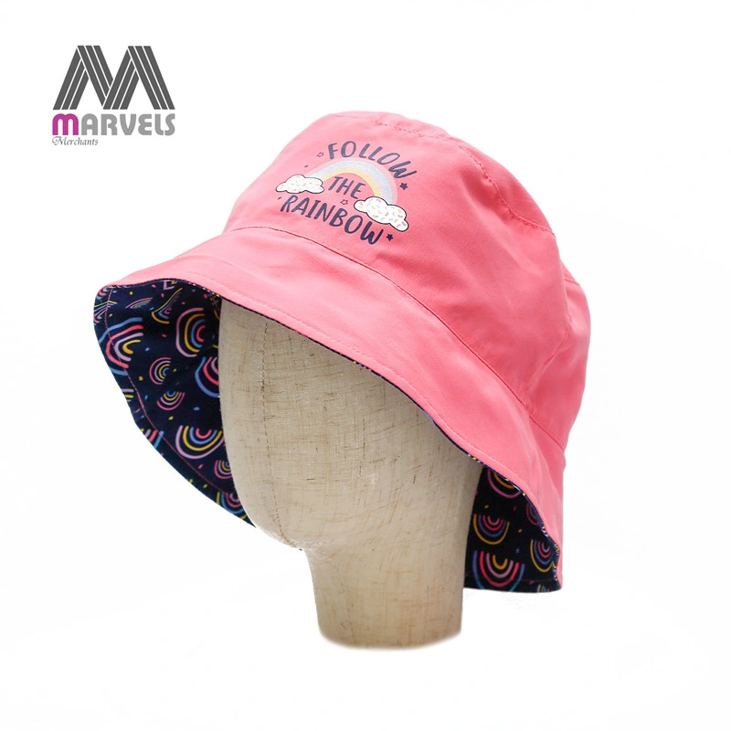 Double Face Cotton Printed Children Bucket Hat