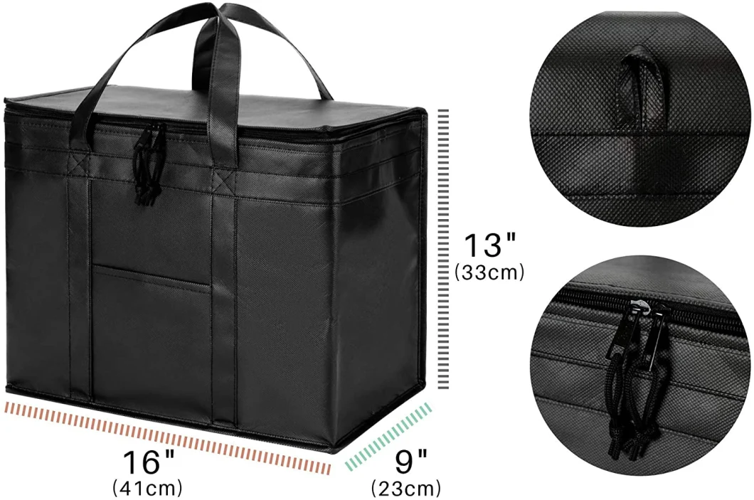 Foldable Lunch Insulated Grocery Cooler Bag Eco Friendly Heated Food Delivery Bag Thermal Food Delivery Backpack Thermal Bag