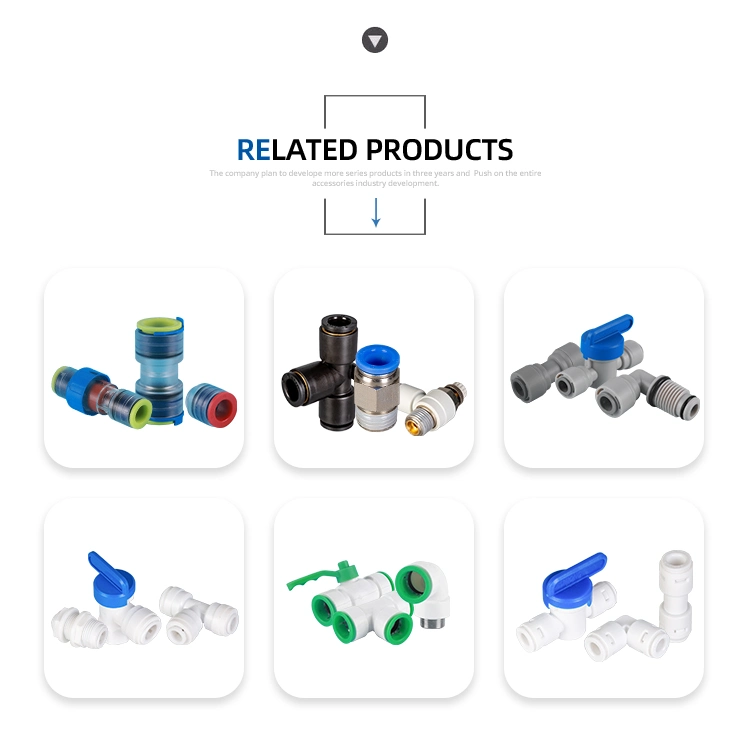 3 Way Tee Type Quick Connect Adaptor Fittings Plastic Water Pipe Fitting