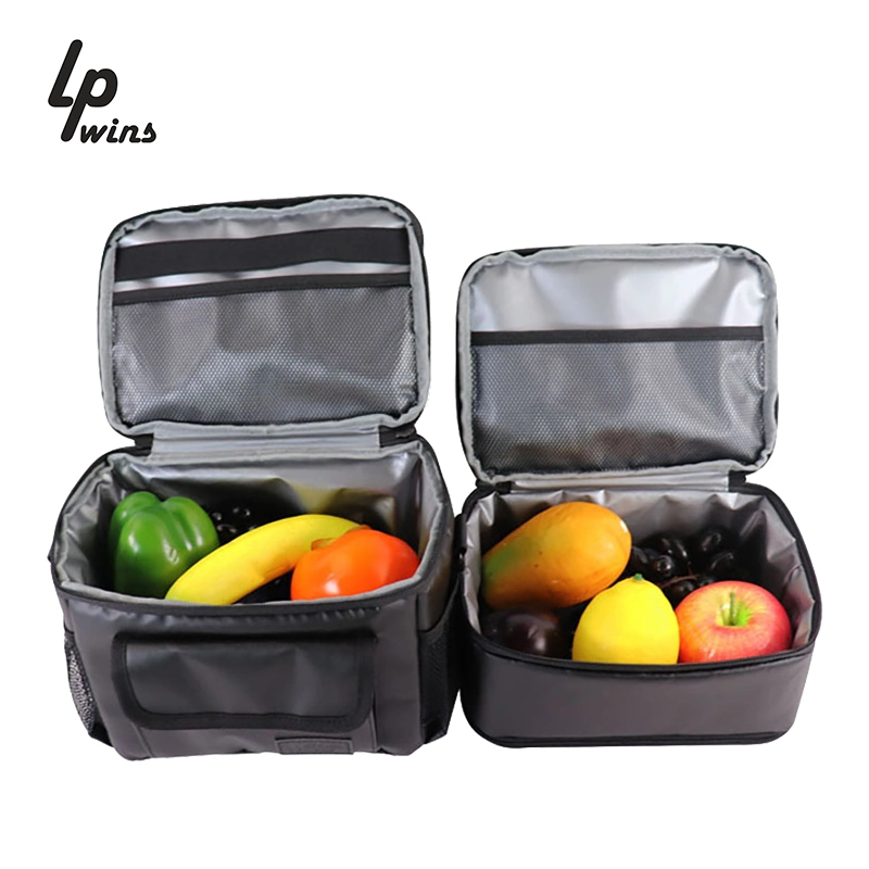 Double Decker Insulated Cooler Bags Lunch Box Food Picnic Bag Cooler Tote Handbags for Men Women