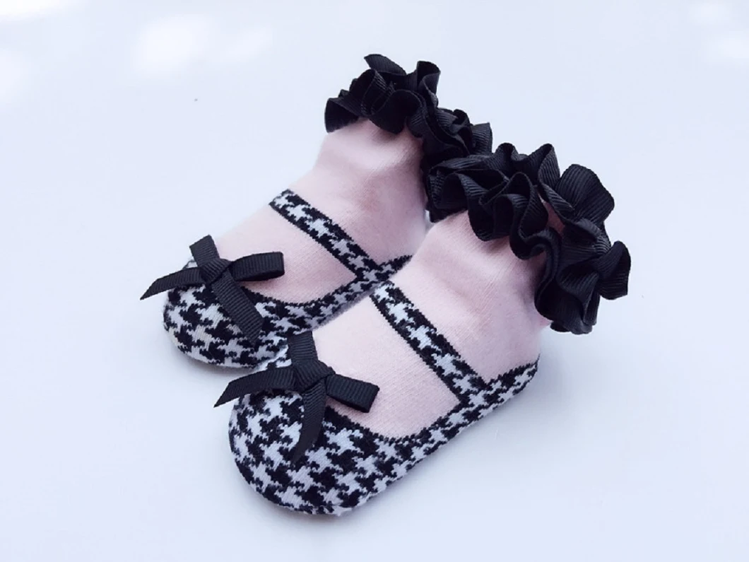 Baby Girl Short Socks Infant Ruffles Bow Socks Printed Casual Socks Ankle Fashion Socks Esg16234