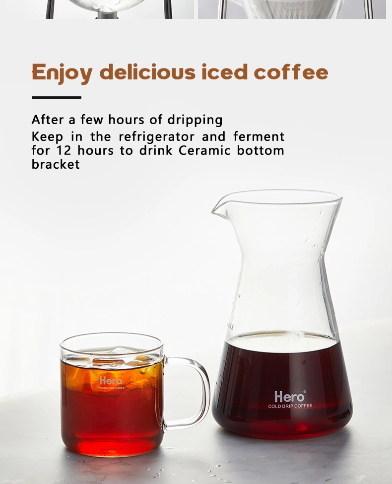 Ice Drip Coffee Filter Glass Espresso Kitchen Barista Tools Dripper Pot Ice Cold Brew Cafe Maker