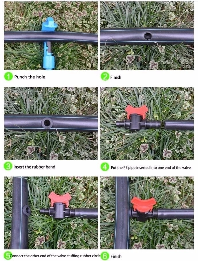 Garden Agricultural Irrigation Valve Drip Tape Fitting Plastic Mini Valve