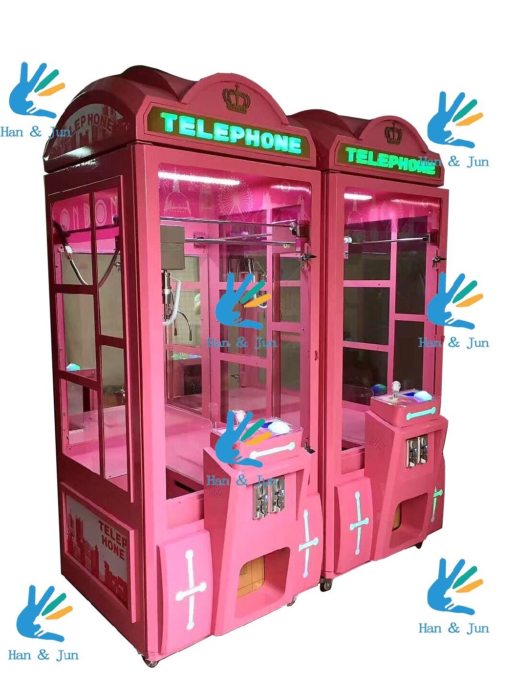 Luxury Coin Operated Arcade Toy Crane Amusemnt Prize/Gift Game Machines with Metal Cabinet