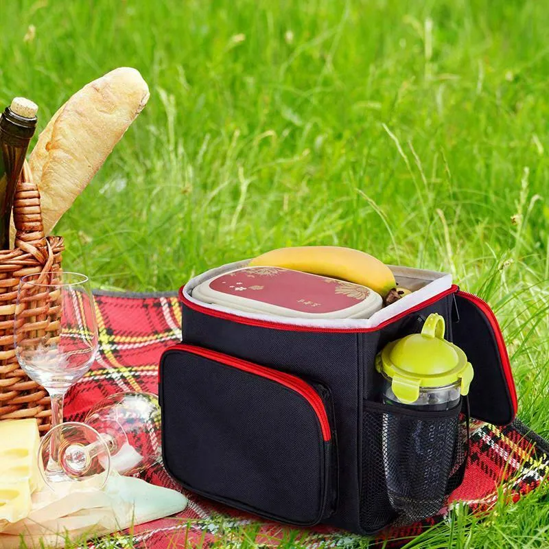 Portable Insulated Canvas Cooler Lunch Bag Thermal Food Picnic Lunch Bags for Women Kids