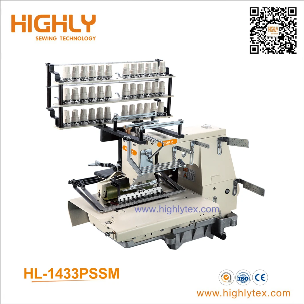 Eight Needle Flat Bed Double Chinastitch Sewing Machine for Attaching Line Tapes