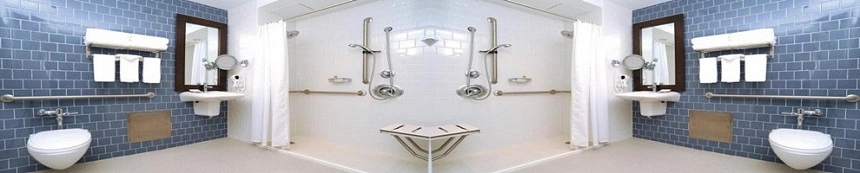 Hy-040 & Hy-5040 Round Five-Function Handheld Shower and Overhead Shower Combination Chromed Shower Head