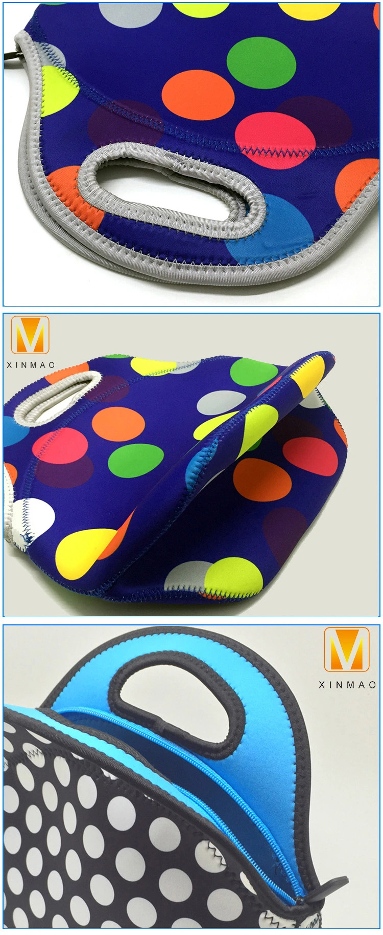 Customized Neoprene Sublimation Lunch Box Insulated Fitness Cooler Lunch Sleeve Bag