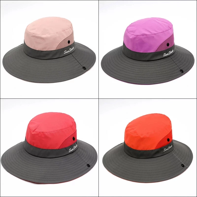 Cheaper Hot Sale UV Protection Ponytail Hats for Women Kids Bucket Hat with MOQ 1 PCS
