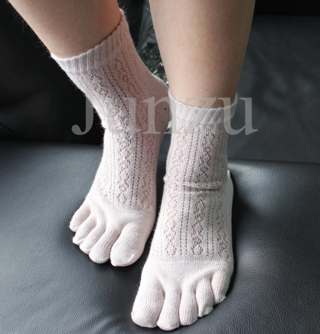 Women Five Fingers Toe Socks Rib Socks