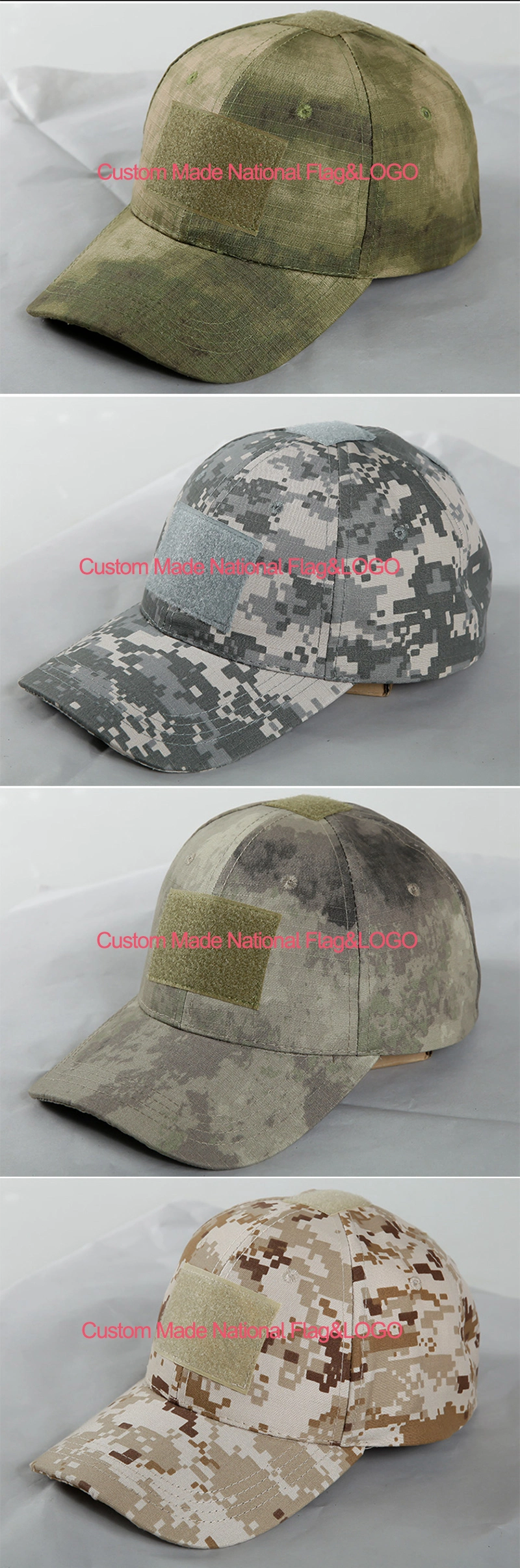 100% Cotton Unisex Sports Caps Brim Camouflage Baseball Cap