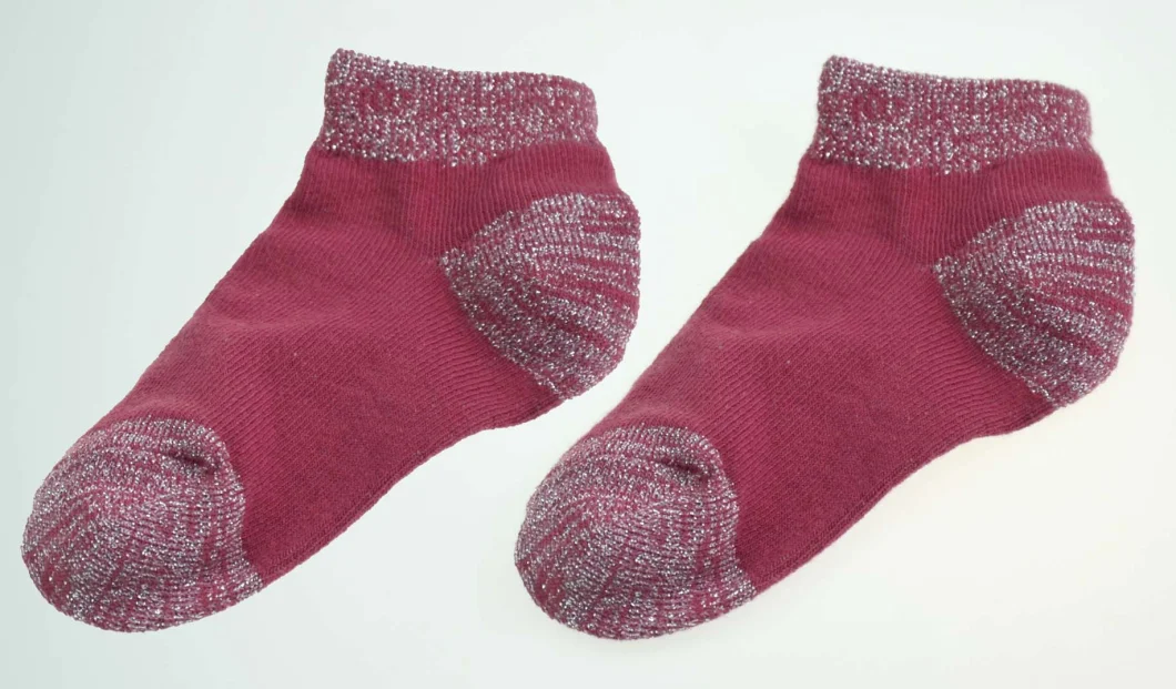 Custom Design Jacquard Breathable Fashion Ankle Women Baby Kids Sock Within Sliver Yarn