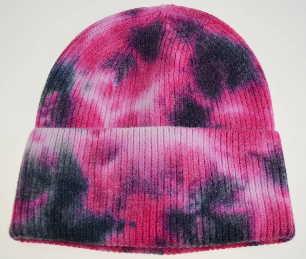 BSCI Acrylic Tie-Dyed Beanie Knitted Hats Winter Hats