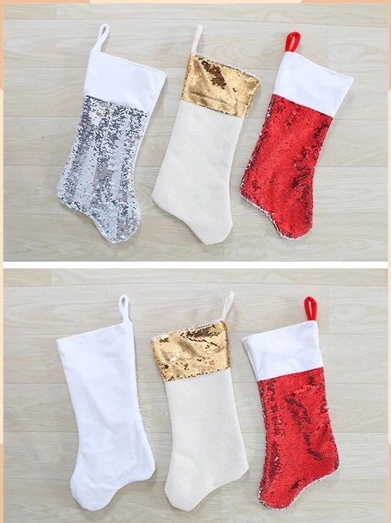 Magic Sequin Christmas Socks Blank Christmas Stocking