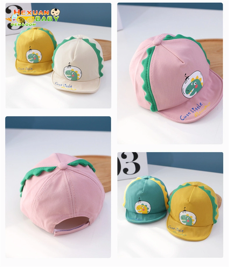 Wholesale Spring New Baby Trucker Hat Dinosaur Soft Cotton Baseball Hat Cute Baby Hats