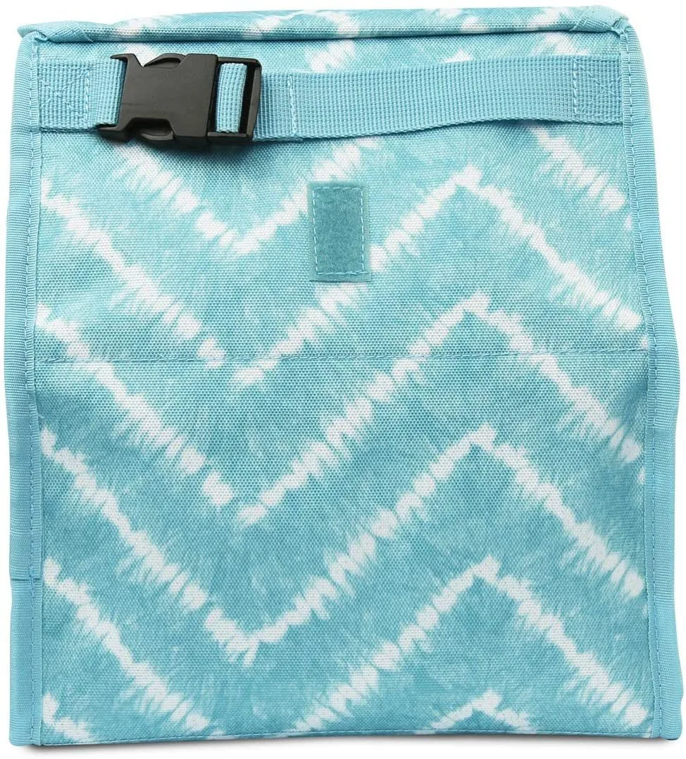 Freezable Lunch Bag with Zip Closure, Aqua Tie Dye