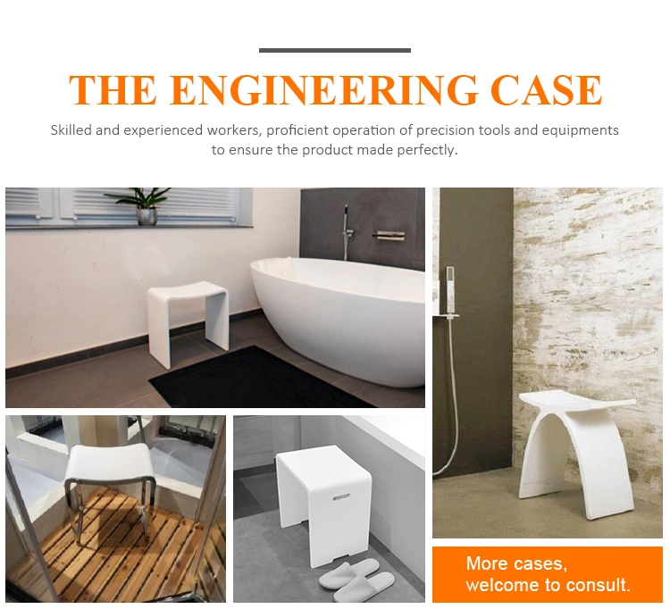 Sanitary Ware Durable Solid Surface Stone Shower Stool European and American Popular Models