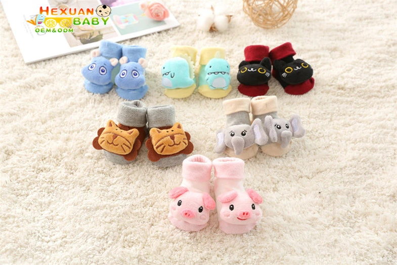 Wholesale Organic Cotton Shoe with 3D Cartoon Animal Pattern Baby Socks