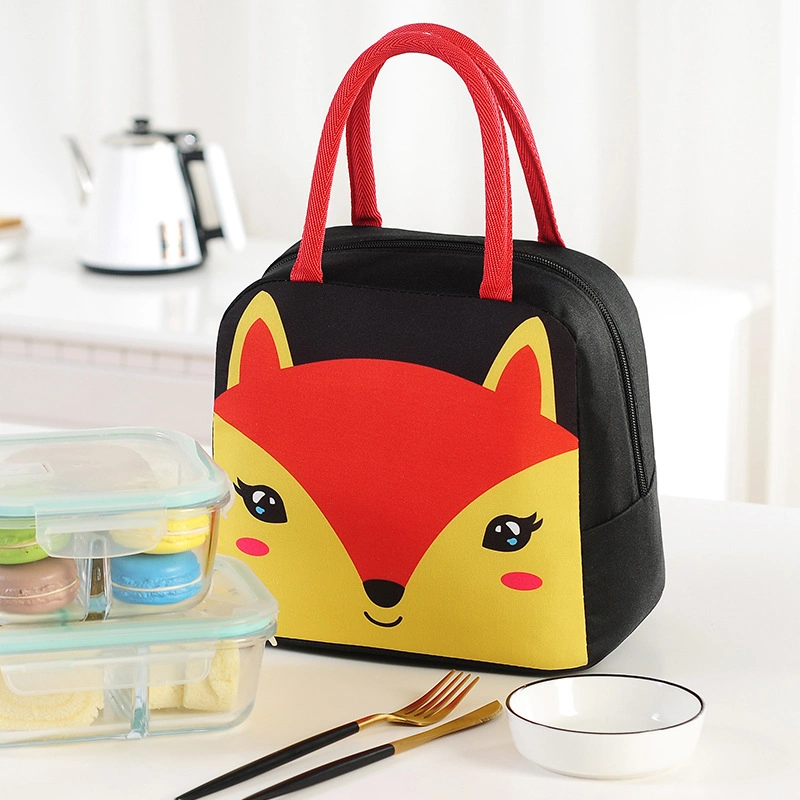 Fashion Oxford Customized Cartoon Bear School Lunch Bag Kids Lunch Bag Insulated Lunch Bag with Zipper