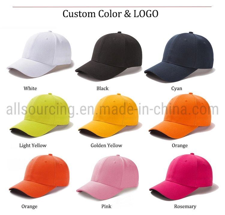 Plain Colors Custom Promotional Embroidered Baseball Caps Sports Caps Woman Sports Hat