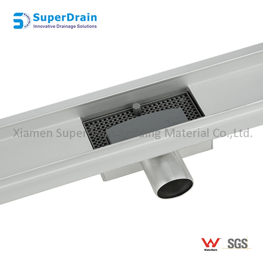 Stainless Steel Tile Insert Cover Plastic Siphon Shower Floor Horizontal Shower Drain Linear Floor Drain