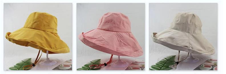 Women Wide Brim Sun Hats Foldable Upf 50+ Sun Protective Bucket Hat