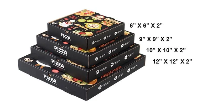 Black Food Container Juice Mailing Takeaway Food Packaging Sushi Lunch Pizza Box