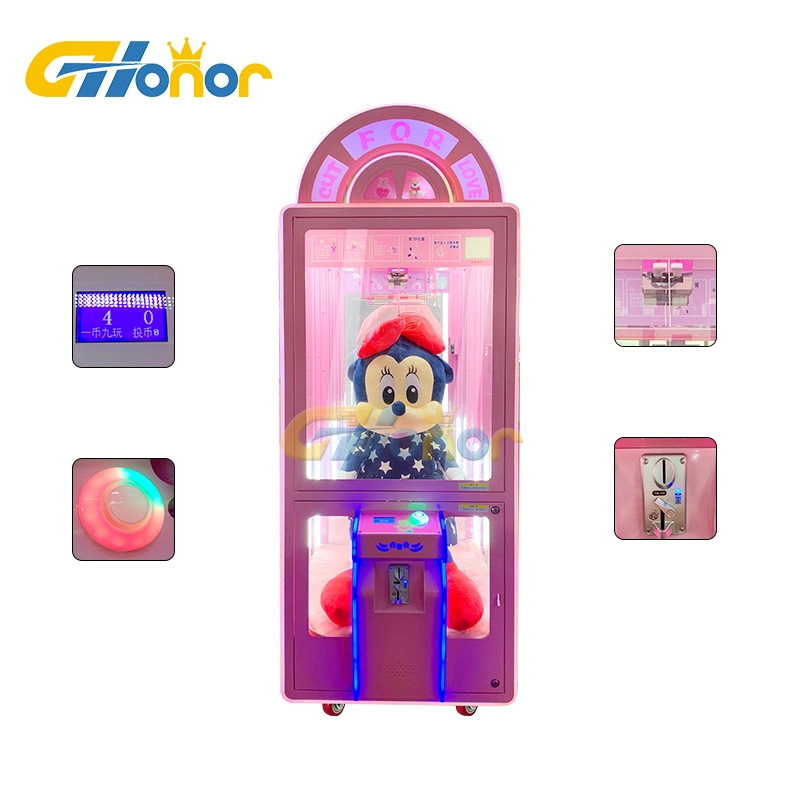 Cut for Love Arcade Scissor Cut Rope Vending Arcade Prize Crane Toys Game Machine Coin Operated Catching Toy Game Machines for Indoor Playground