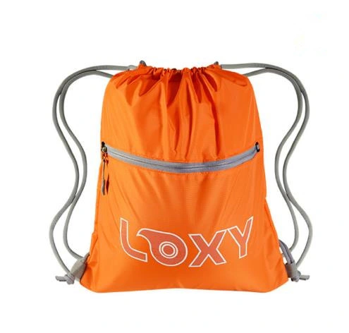 Folding Oxford Sports Simple Drawstring Backpack Custom Basketball Bag PU Coated Waterproof Polyester Bag