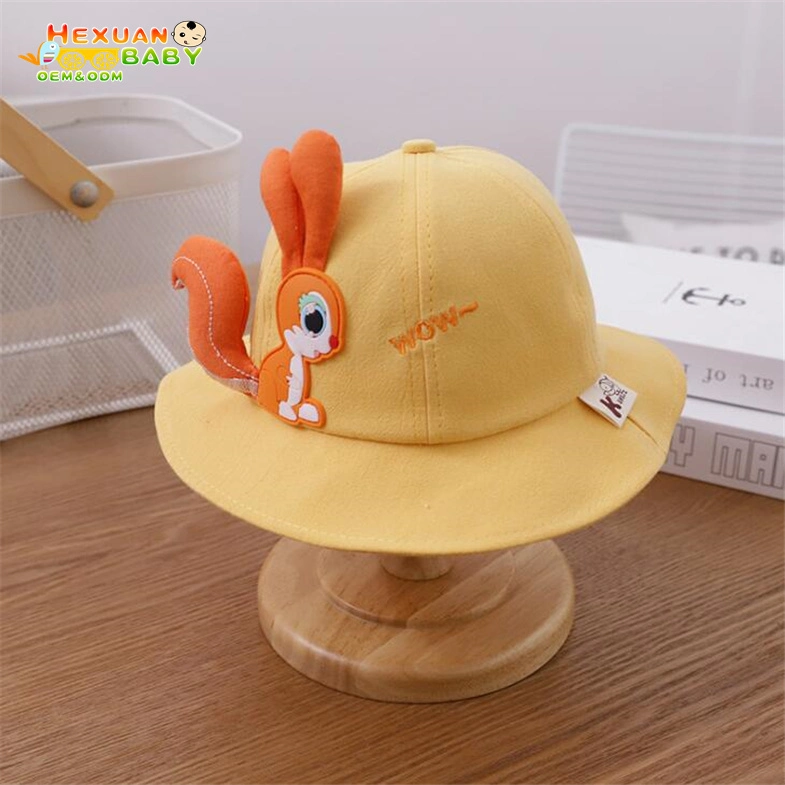 Wholesale 2021 Fashion Custom Cotton Baby Boy Bucket Hat Beach Bucket Hat Kids Fishing Hats with Cartoon Design