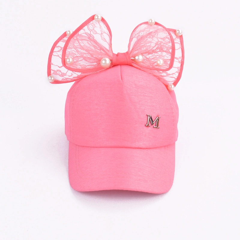 Children Mesh Cap Baseball Cap with Bow Kids Cap