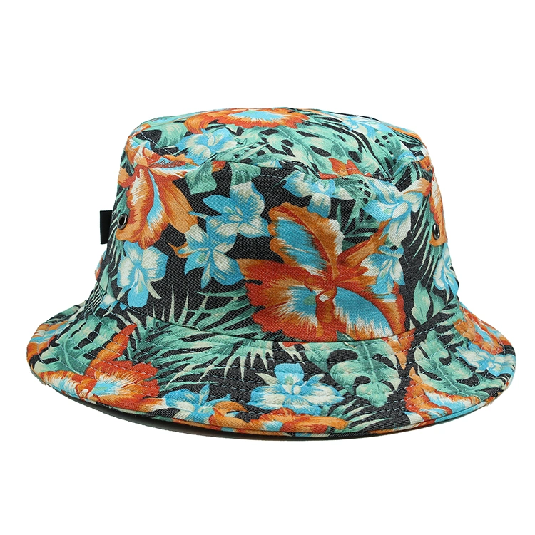 Wholesale Print Bucket Hat, Custom Fabric Printed Flower Bucket Hat