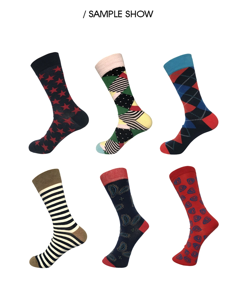 Men's Colorful Stripe High Quality Soft Bamboo Casual Dress Socks