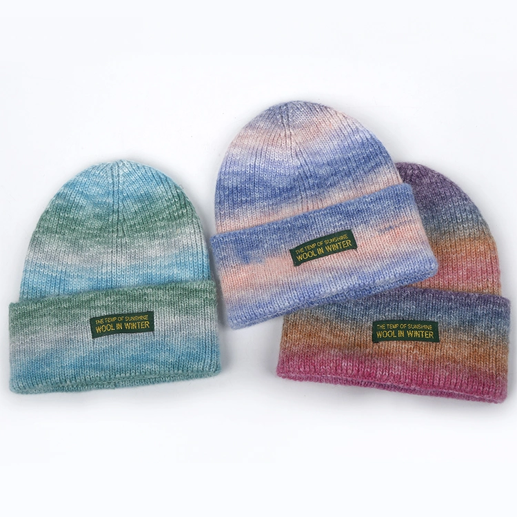 Multi-Color Winter Warm Wool Hat Tie Dye Beanie Hat