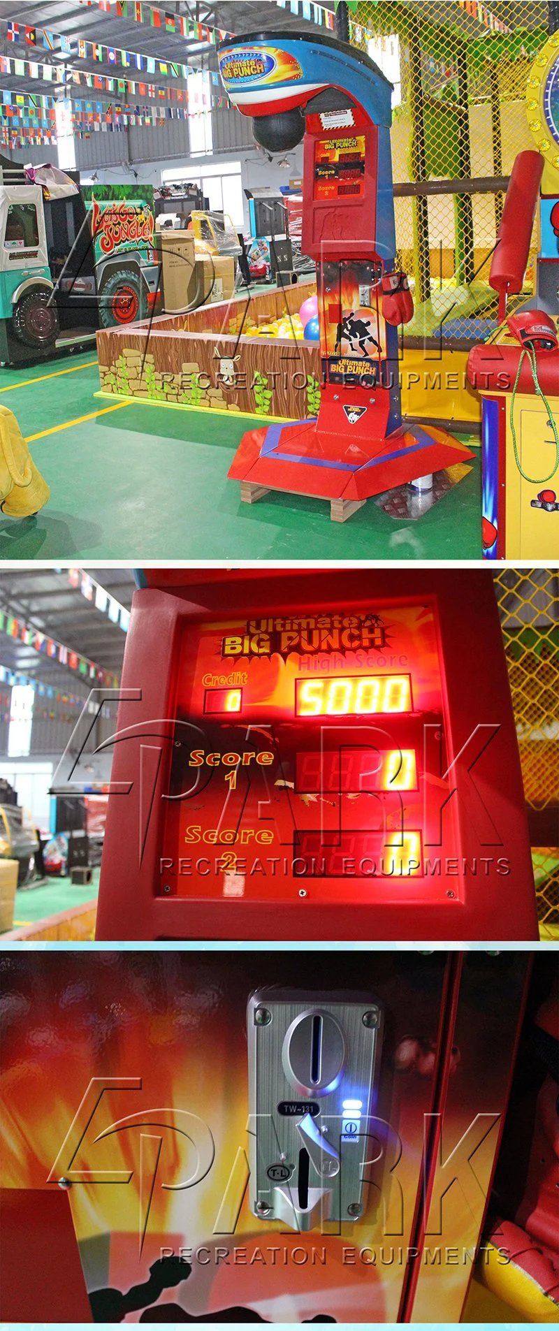 Exercise Indoor Game Machine Ultimate Big Punch Pay out Ticket/Capsule Toy Lottery Game Machine
