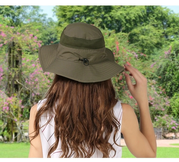 Hot Sale UV Protection Ponytail Hats for Women Kids Bucket Hat with String