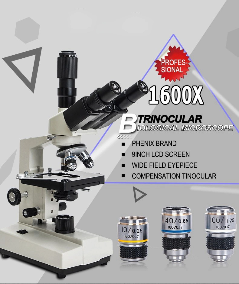 Trinocular Laboratory Biological Microscope with 9inch LCD Screen Digital Microscope