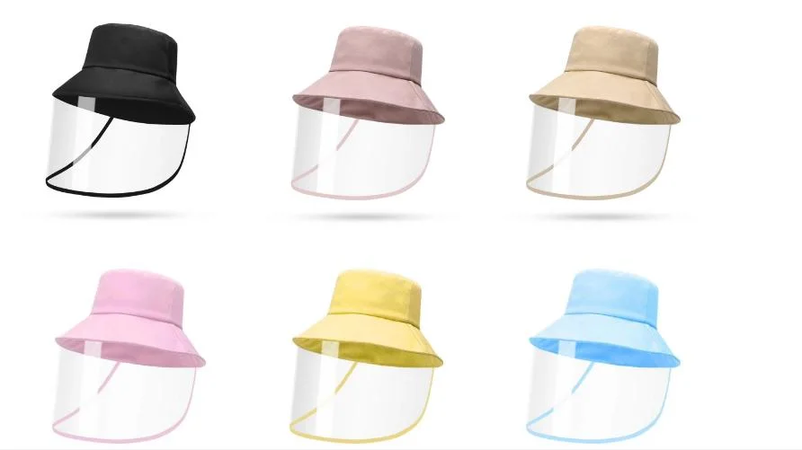 Factory Wholesale Detachable Anti Spitting Saliva Splash Full Face Protective Bucket Hat with Face Shield