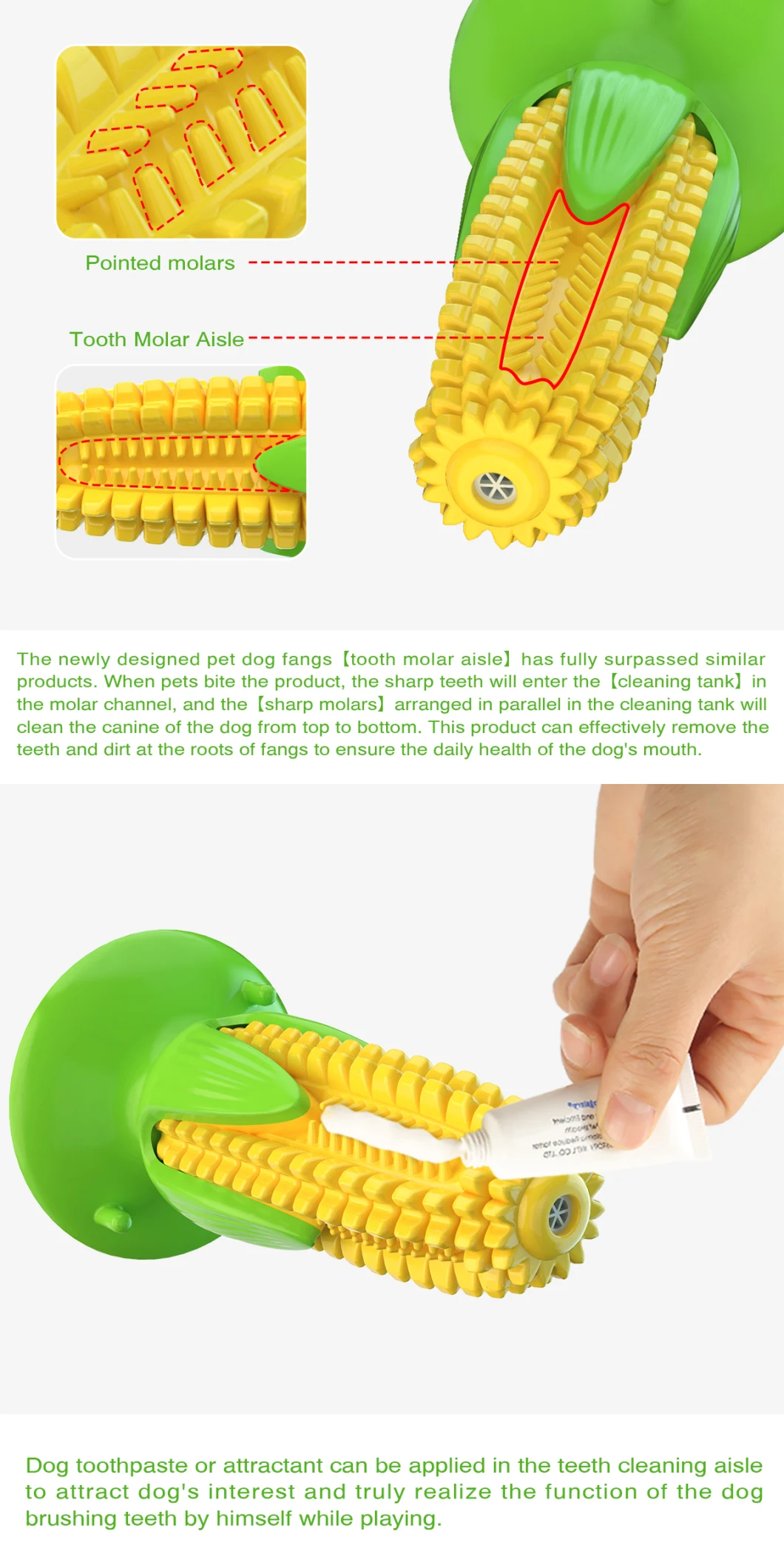 Corn Shaped Squeak Dog Toothbursh Dog Toy Pet Toys