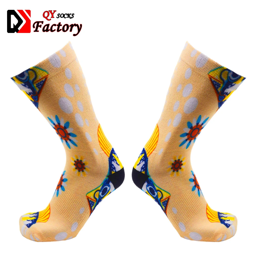 360 Degree Seamless Full Printing Bamboo Crew Socks 3D Print Sublimation Blank Sport Socks