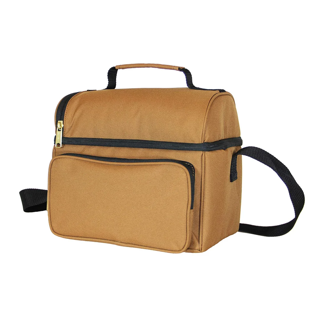 Dual Compartment Insulated Lunch Cooler Bag Tote Bag for Food Use