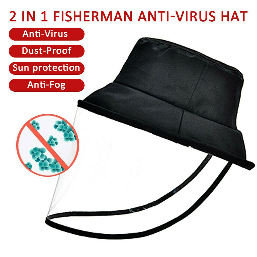 Custom Logo Anti Spitting Virus Anti Saliva Anti Fog Bucket Hat with Face Shield