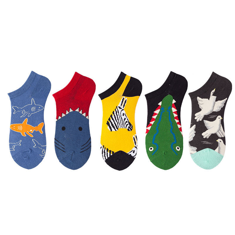 Low Cut Men Ankle Sock Series Men's 5-Pairs Cool Colorful Fancy Novelty Low Cut Ankle Sock