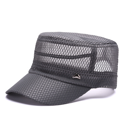 Summer Sun Hat Custom Headwear Military Mesh Hat Cadet Cap Sport Army Flat Top Hat